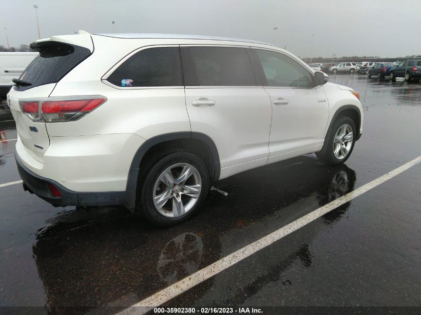 2014 TOYOTA HIGHLANDER HYBRID LIMITED 5TDDCRFH8ES006837