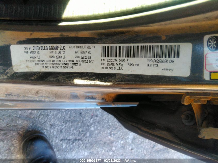 2013 DODGE AVENGER SE - 1C3CDZAB1DN590101