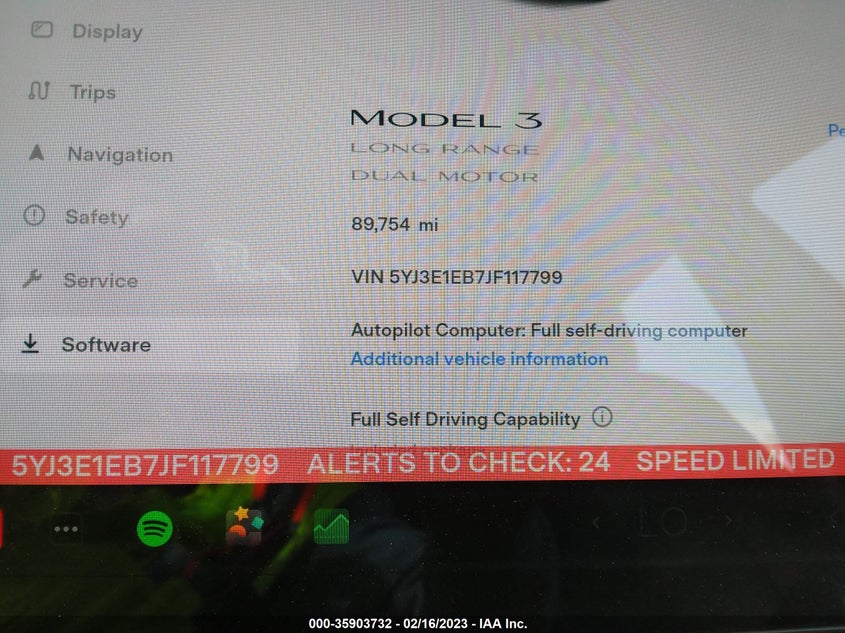 VIN 5YJ3E1EB7JF117799 2018 TESLA MODEL 3 LONG RANGE