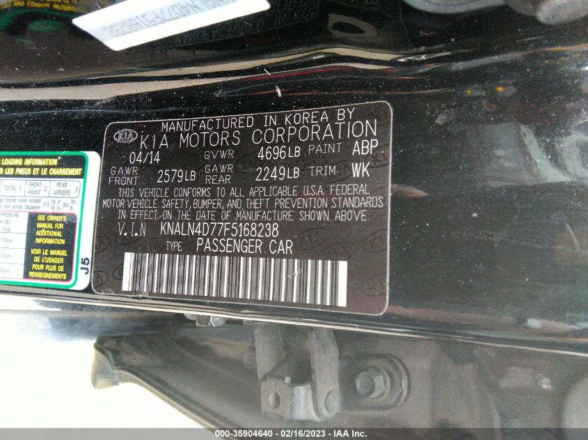 2015 KIA CADENZA PREMIUM KNALN4D77F5168238