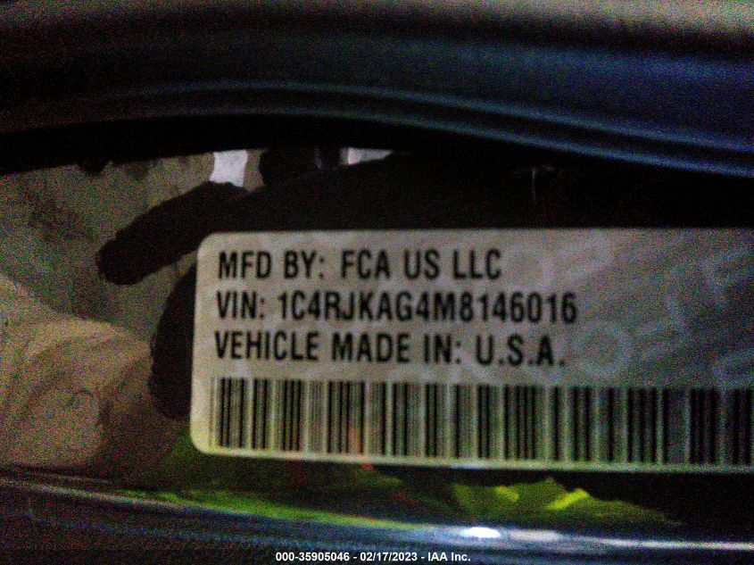 2021 JEEP GRAND CHEROKEE L ALTITUDE 1C4RJKAG4M8146016