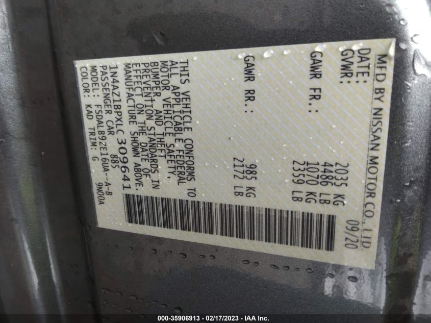 2020 NISSAN LEAF S - 1N4AZ1BPXLC309641