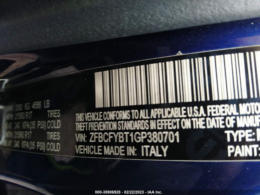 2016 FIAT 500X EASY - ZFBCFYBT1GP380701