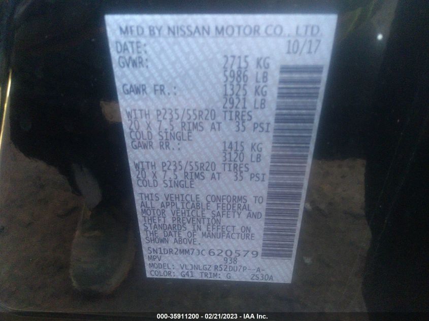 2018 NISSAN PATHFINDER SL - 5N1DR2MM7JC620579