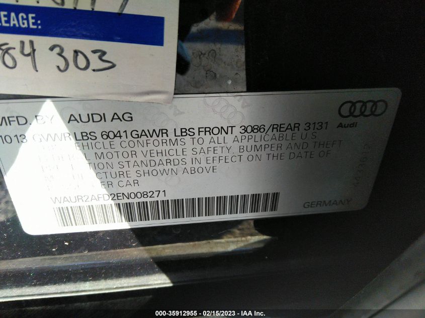 2014 AUDI A8 L 4.0T - WAUR2AFD2EN008271