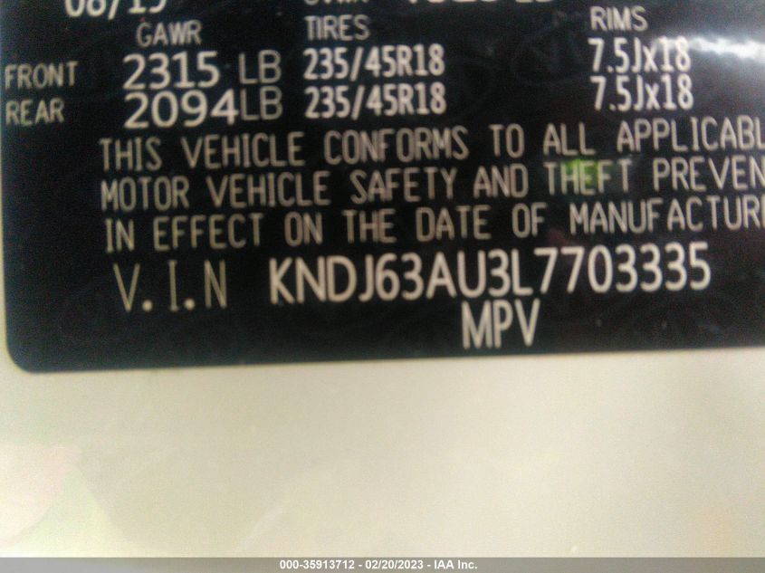 2020 KIA SOUL GT-LINE - KNDJ63AU3L7703335