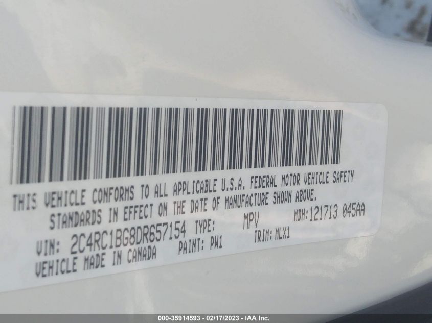 2013 CHRYSLER TOWN & COUNTRY TOURING - 2C4RC1BG8DR657154