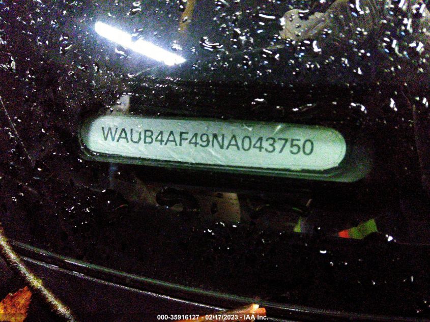 2022 AUDI S4 PREMIUM PLUS WAUB4AF49NA043750