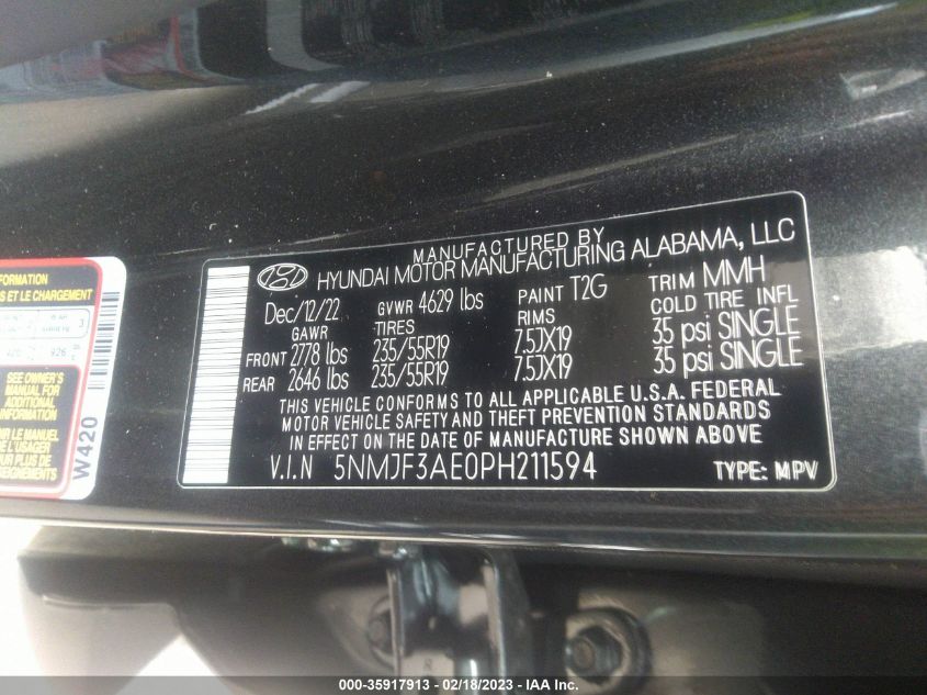 2023 HYUNDAI TUCSON SEL - 5NMJF3AE0PH211594