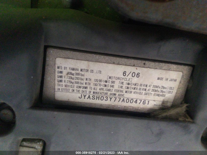2007 YAMAHA YP400 - JYASH03Y77A004761