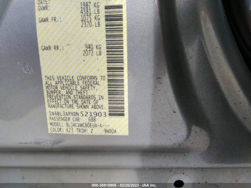 2013 NISSAN ALTIMA 3.5 SL - 1N4BL3APXDN521903