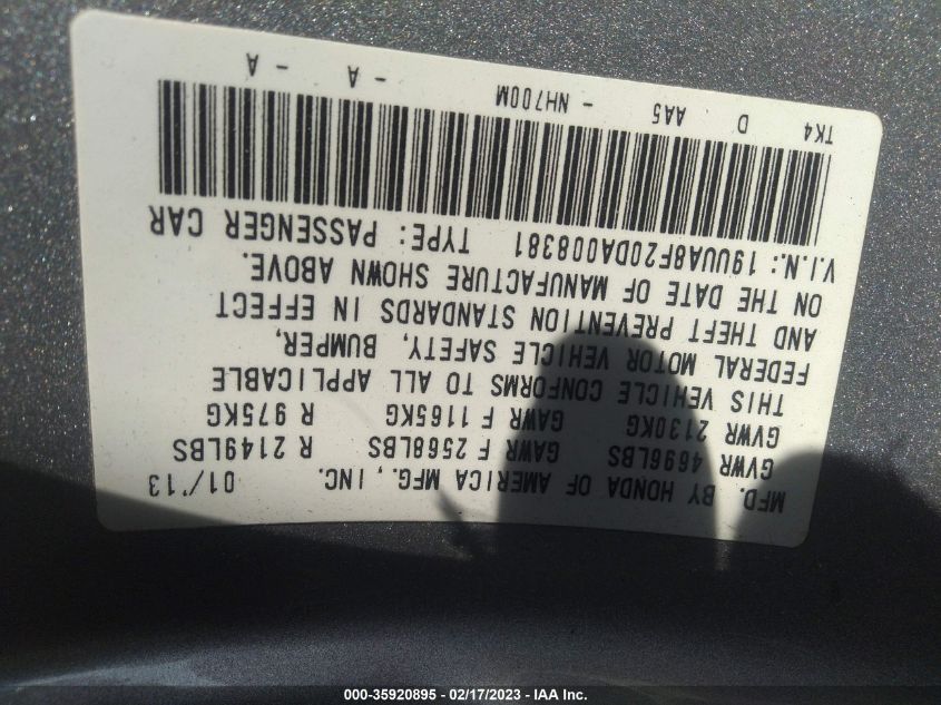 2013 ACURA TL - 19UUA8F20DA008381