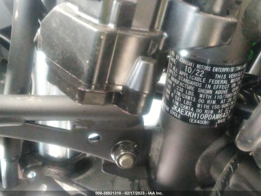 2023 KAWASAKI EX400 JKAEXKH10PDAM6437