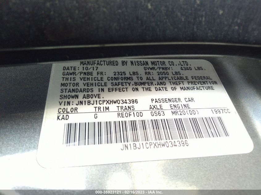 2017 NISSAN ROGUE SPORT S - JN1BJ1CPXHW034396