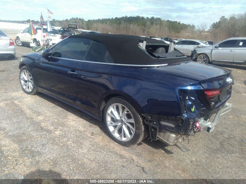 2022 AUDI A5 CABRIOLET PREMIUM - WAU2AGF53NN003001