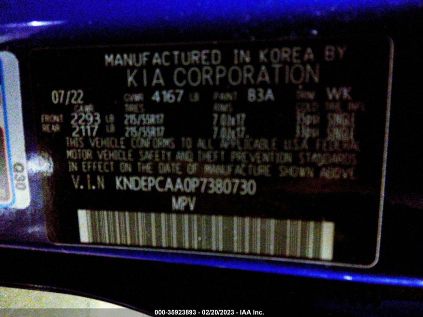 2023 KIA SELTOS LX - KNDEPCAA0P7380730