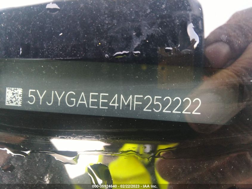 2021 TESLA MODEL Y LONG RANGE - 5YJYGAEE4MF252222