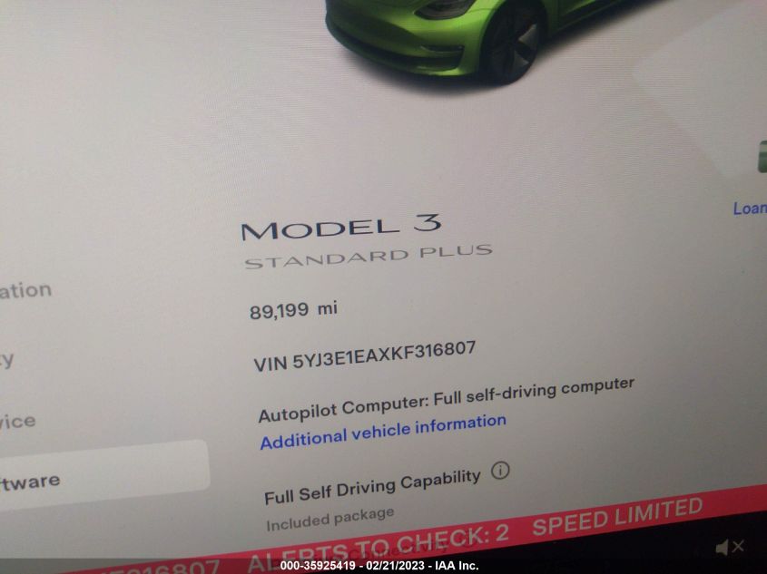 2019 TESLA MODEL 3 RANGE - 5YJ3E1EAXKF316807