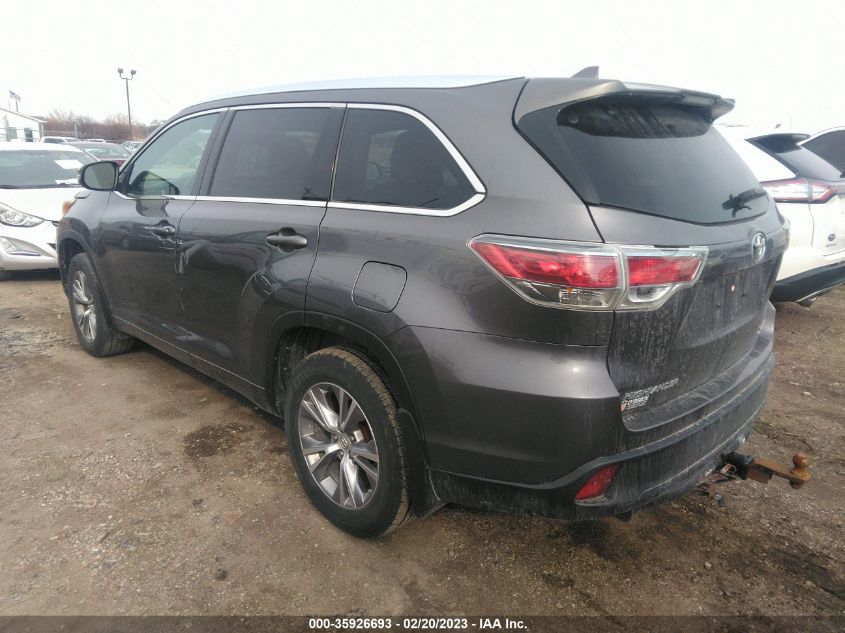 2015 TOYOTA HIGHLANDER XLE - 5TDJKRFH2FS184475
