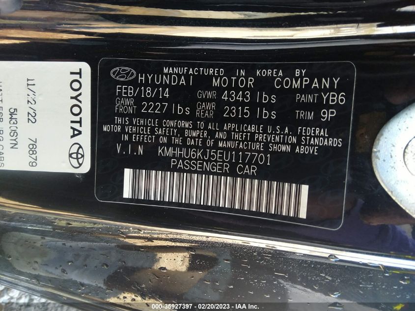 2014 HYUNDAI GENESIS COUPE 3.8 R-SPEC KMHHU6KJ5EU117701