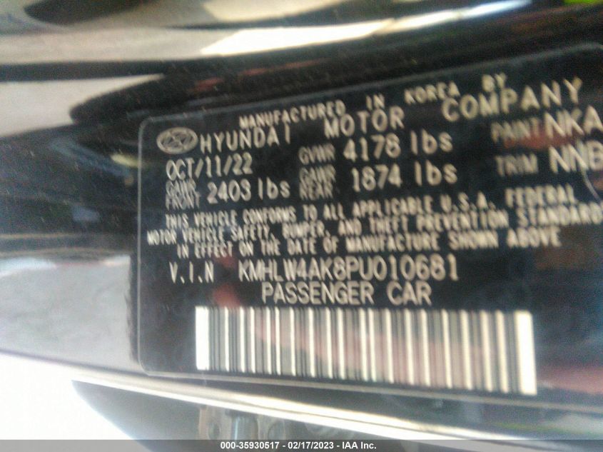 2023 HYUNDAI ELANTRA N KMHLW4AK8PU010681