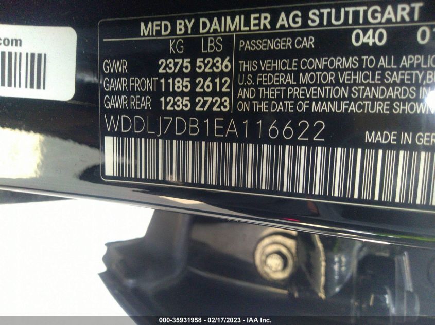 2014 MERCEDES-BENZ CLS-CLASS CLS 550 WDDLJ7DB1EA116622