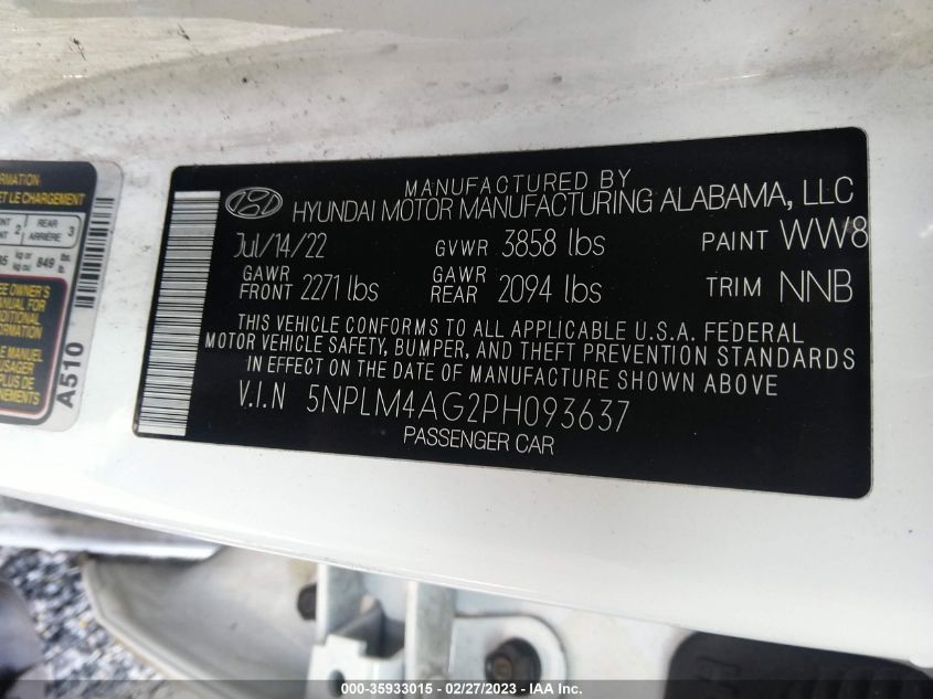 2023 HYUNDAI ELANTRA SEL - 5NPLM4AG2PH093637