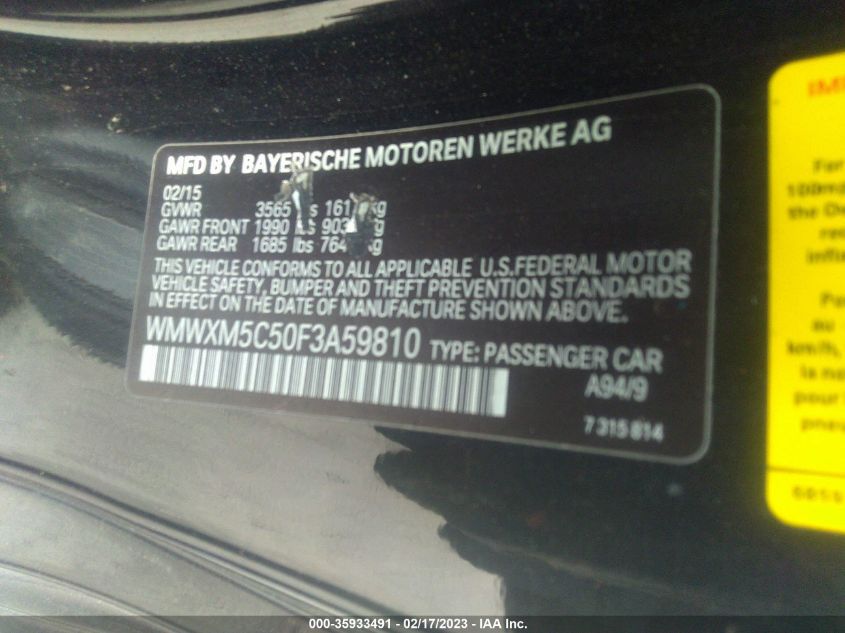 2015 MINI COOPER HARDTOP - WMWXM5C50F3A59810