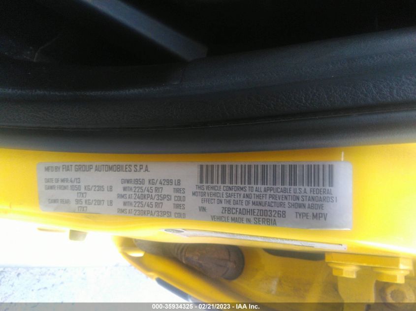 2014 FIAT 500L TREKKING - ZFBCFADH1EZ003268