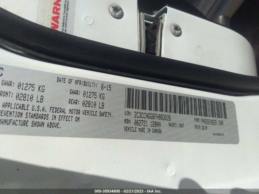 2015 CHRYSLER 300 300S - 2C3CCAGG6FH883026