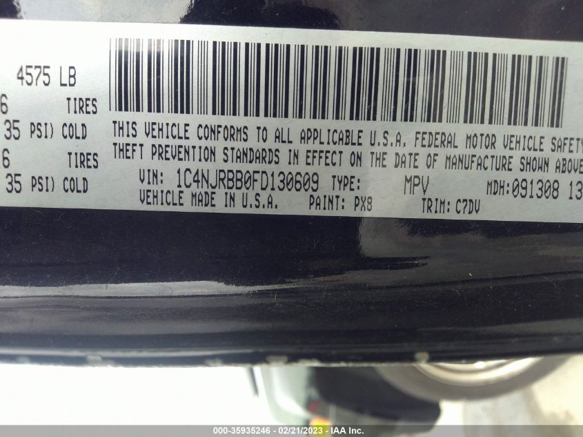 2015 JEEP PATRIOT SPORT - 1C4NJRBB0FD130609