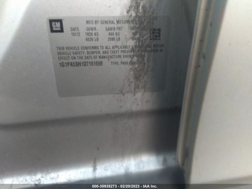 2013 CHEVROLET CRUZE LS - 1G1PA5SH1D7161698