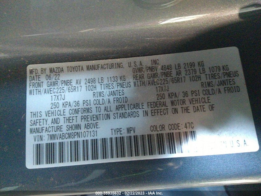 2023 MAZDA CX-50 2.5 S PREFERRED PLUS 7MMVABCM8PN107131