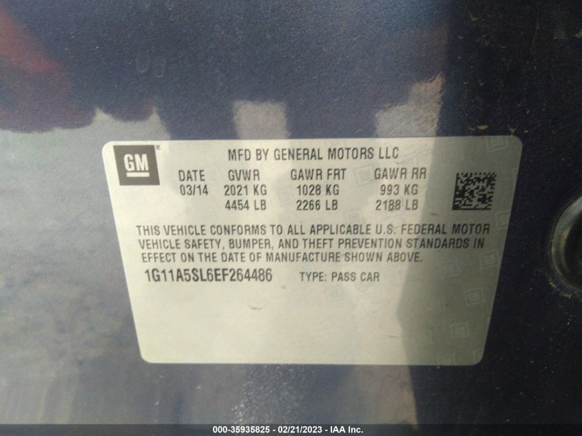 2014 CHEVROLET MALIBU LS - 1G11A5SL6EF264486