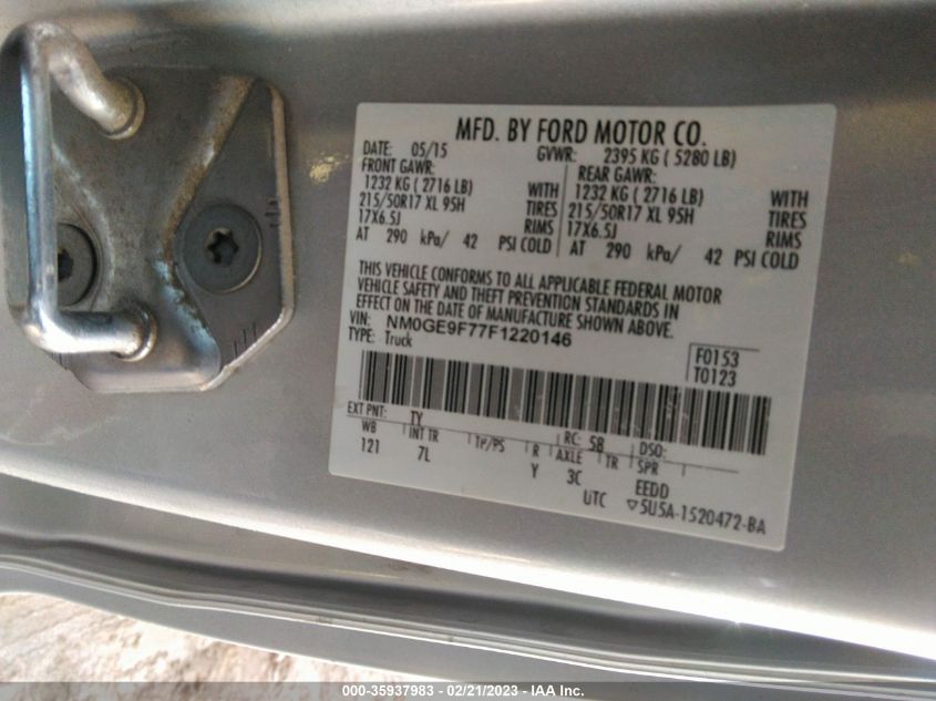 2015 FORD TRANSIT CONNECT WAGON XLT NM0GE9F77F1220146