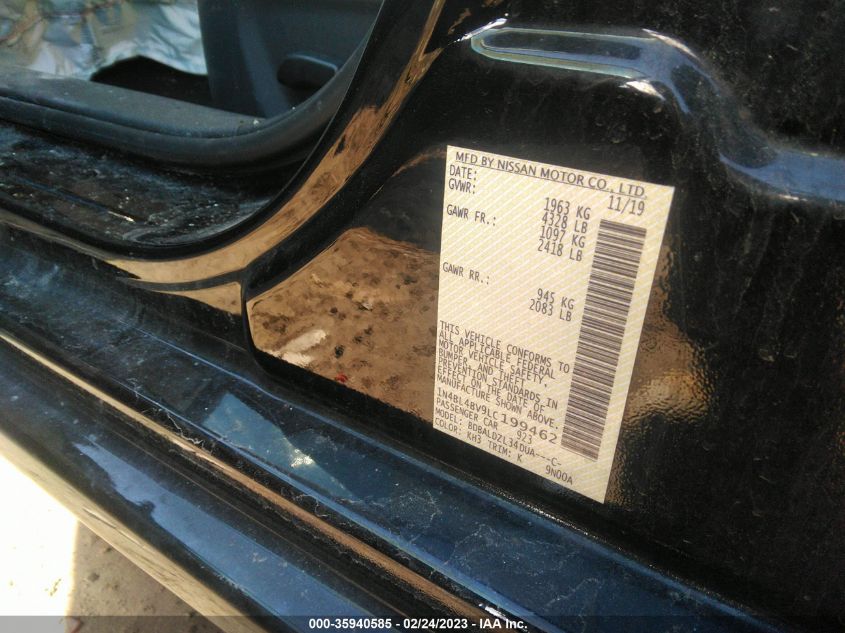 2020 NISSAN ALTIMA 2.5 S - 1N4BL4BV9LC199462