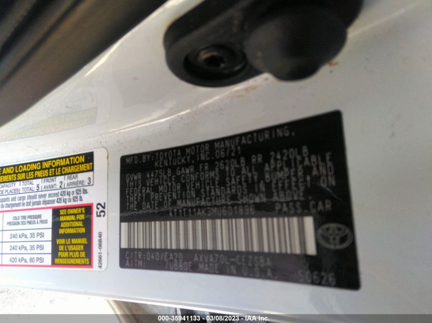 2021 TOYOTA CAMRY SE - 4T1T11AK3MU601896