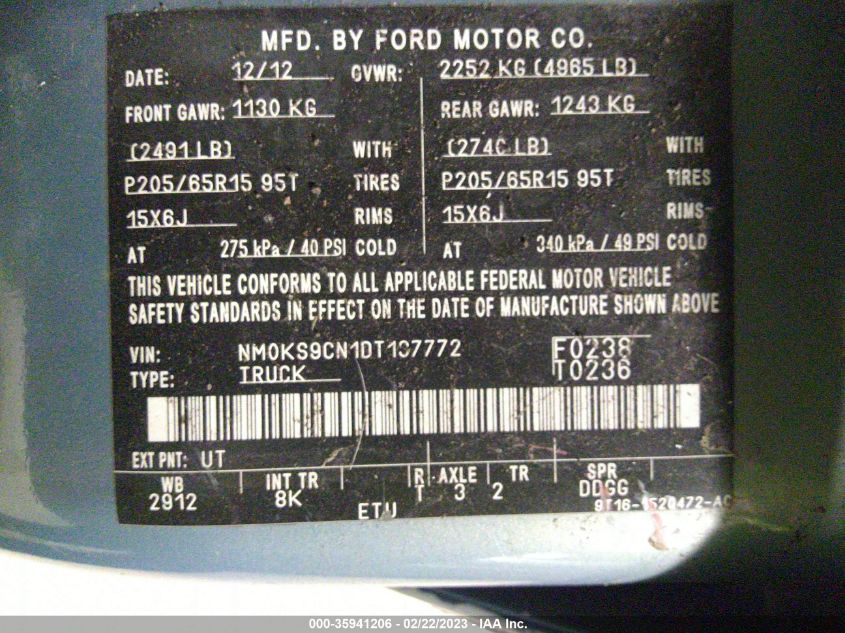 2013 FORD TRANSIT CONNECT WAGON XLT PREMIUM NM0KS9CN1DT137772