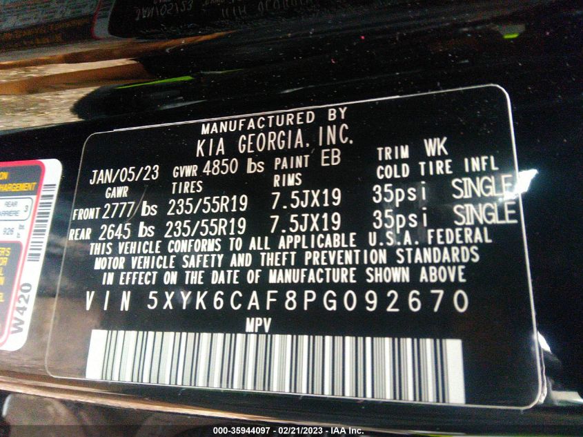 2023 KIA SPORTAGE X-LINE - 5XYK6CAF8PG092670