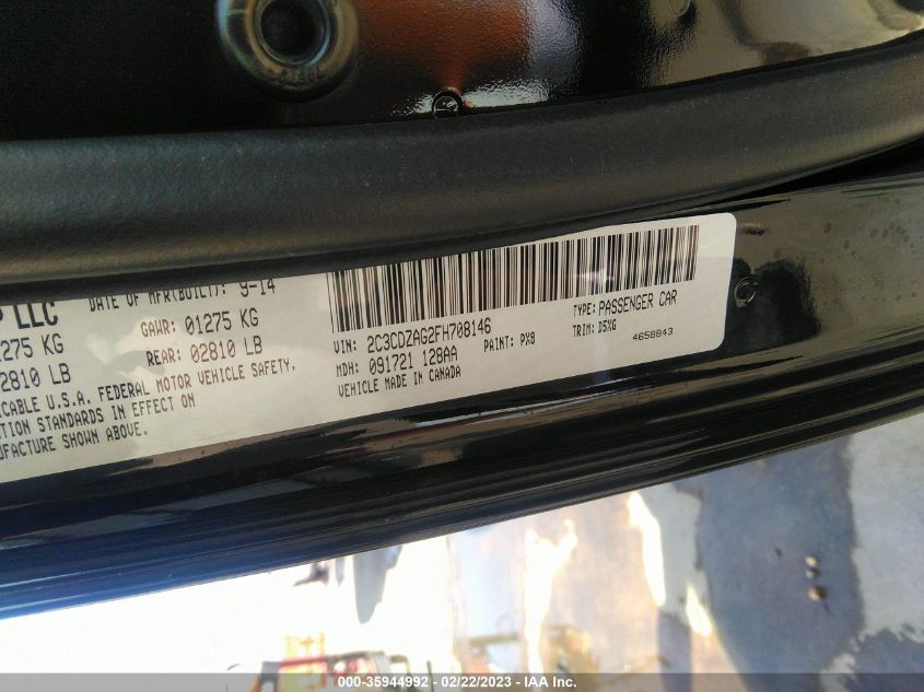 2015 DODGE CHALLENGER SXT - 2C3CDZAG2FH708146
