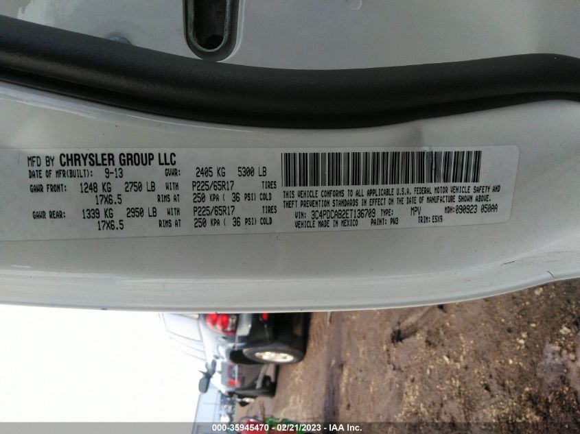 2014 DODGE JOURNEY SE - 3C4PDCAB2ET136709