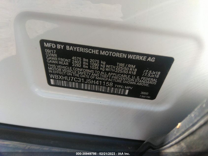 2018 BMW X1 SDRIVE28I - WBXHU7C31J5H41158