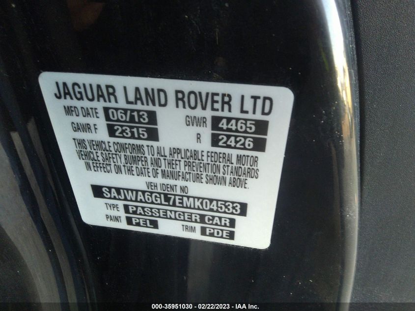 2014 JAGUAR F-TYPE V8 S - SAJWA6GL7EMK04533