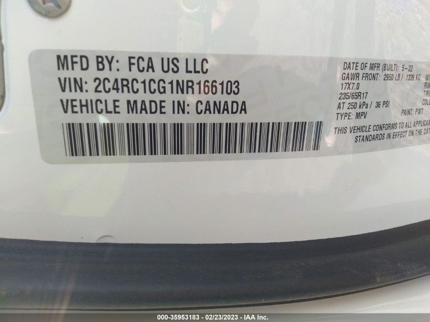2022 CHRYSLER VOYAGER LX - 2C4RC1CG1NR166103