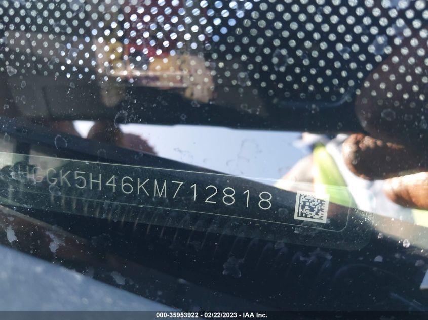 2019 HONDA FIT LX - 3HGGK5H46KM712818