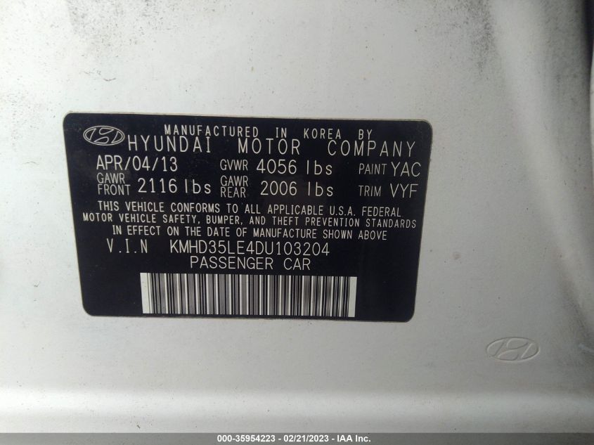 2013 HYUNDAI ELANTRA GT - KMHD35LE4DU103204