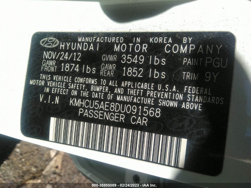 2013 HYUNDAI ACCENT SE - KMHCU5AE8DU091568