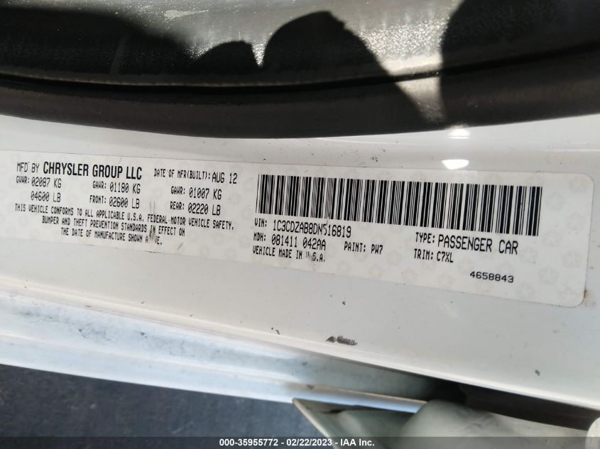 2013 DODGE AVENGER SE - 1C3CDZAB8DN516819