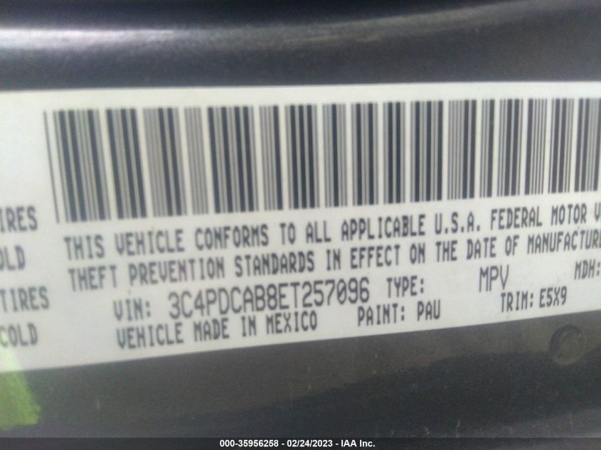 2014 DODGE JOURNEY AMERICAN VALUE PKG - 3C4PDCAB8ET257096