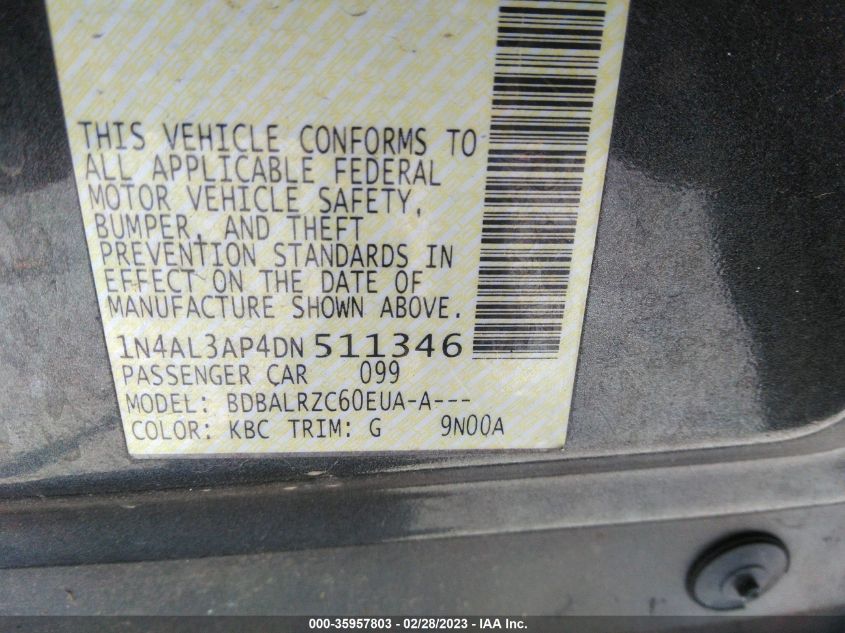 2013 NISSAN ALTIMA 2.5 S - 1N4AL3AP4DN511346